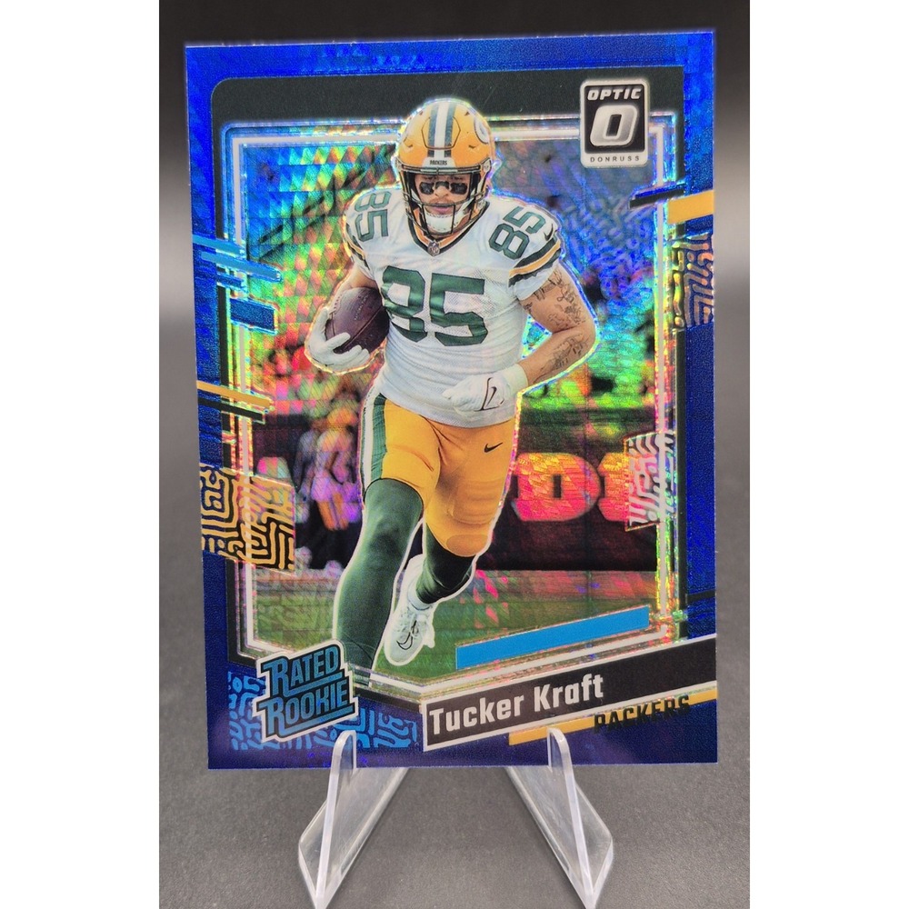 2023 Panini Donruss Optic Tucker Kraft #243 Rated Rookie Blue Hyper Prizm (RC)